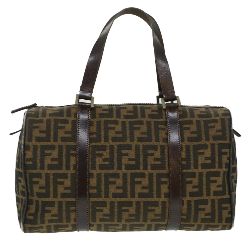 FENDI Zucca Canvas Hand Bag Brown Black Auth 36763 - Picture 13 of 16